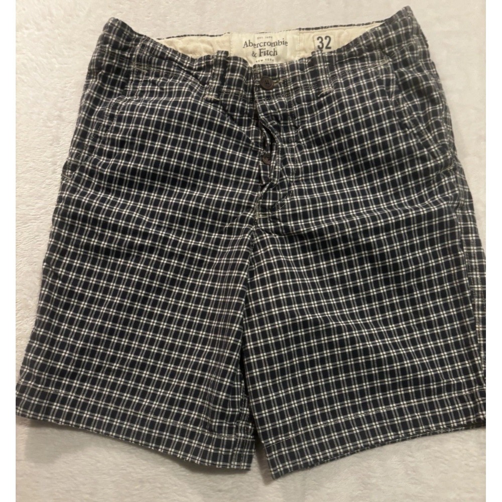 Abercrombie & Fitch Men's 32 Y2K Shorts Plaid Check Button Fly Preppy Golf